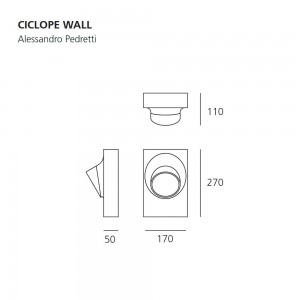Ciclope Outdoor para pared de Artemide. Diseño de iluminación exterior.