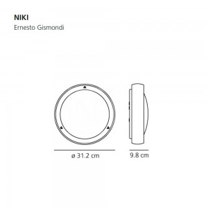 Aplique/Plafón Niki Outdoor de Artemide. Tienda online lámparas modernas para exteriores.