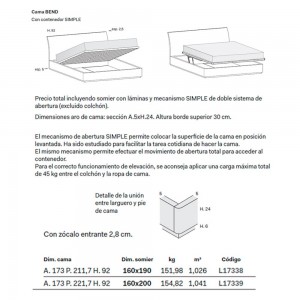 Cama diseño Italiano Bend contenedor de Novamobili. Camas de dos plazas.