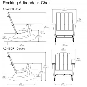 Silla mecedora Adirondack de Loll Designs. Productos hechos con material reciclado.