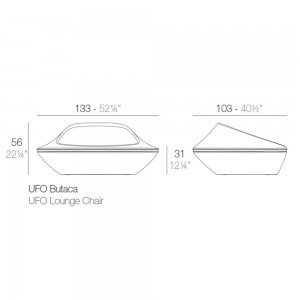 Butaca Ufo Tapizada con Tela Náutica y Luces Led en el Interior | Vondom