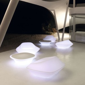 Mesa Sofá Ufo de Cristal con Luces Led Interiores | Diseño Vondom