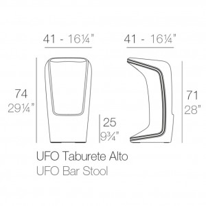 Taburete Ufo con Doble Pared Fabricado en Resina | Vondom |  Lluesma