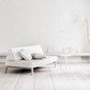 Sofá cama Lazy de Softline de una plaza de diseño nórdico para dormitorio o salón.