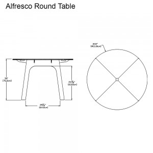 Mesa Alfresco redonda de Loll Designs. Productos hechos con material reciclado.