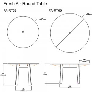Mesa Fresh Air redonda de Loll Designs. Productos hechos con material reciclado.