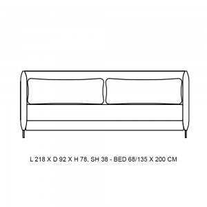 Sofá cama Metro para salón de Softline. Sofácamas inviduales y dobles.