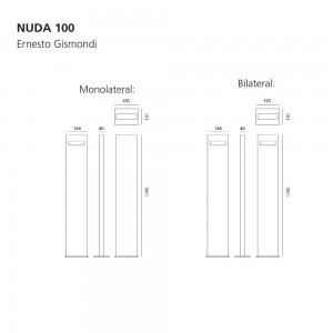 Nuda 100 Outdoor Artemide. Tienda online lámparas modernas de piso para jardin.