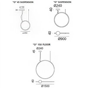 Lámpara de suspensión O Artemide. Diseño moderno y elegante exterior.