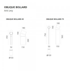 Lámpara suelo Oblique Bollard Outdoor Artemide. Diseño elegante para exteriores.