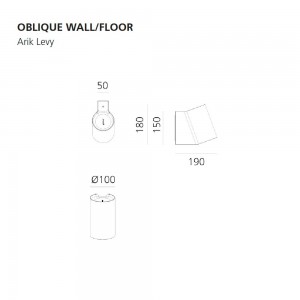 Lámpara de pared, suelo o poste Oblique Outdoor Artemide. Dseño para exterior.