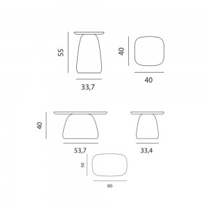 Mesa cliff de Novamobili. Compuesta de espuma de poliuretano. Execelente diseño.