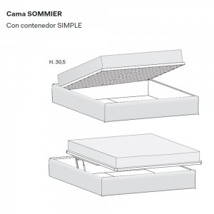 Cama atractiva y contemporánea Sommier tapizada de Novamobili. Somiers modernos.