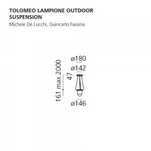 Tolomeo Lampione Outdoor Suspensión Artemide. Lámparas para exteriores.