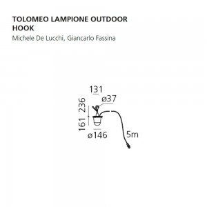 Tolomeo Lampione Outdoor Hook Outdoor Artemide. Tienda online lámparas modernas.