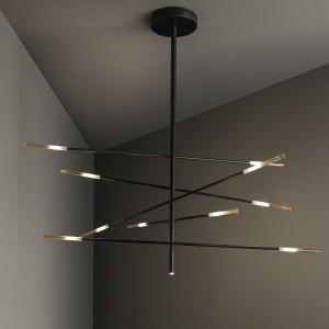 Lámpara suspendida Crossroad de Bonaldo. Diseño italiano de iluminación.