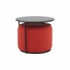 Set de mesa auxiliar y pouf Tom de Softline. Mesas auxiliares de diseño nórdico para salón.