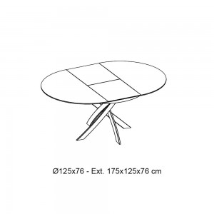 Mesa Barone redonda extensible de Bontempi. Muebles modernos italianos.