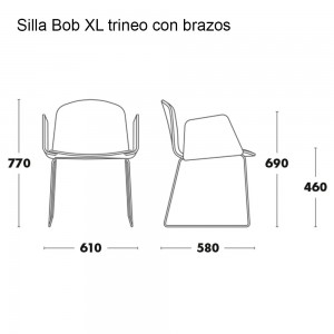 Sillón Bob XL trineo de Ondarreta. Sillas modernas.