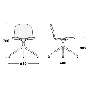 Silla Bob XL giratoria tapizada de Ondarreta. Sillas modernas.