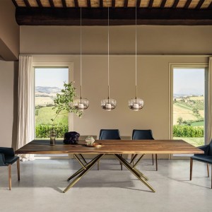 Mesa Bridge Rectangular de Bontempi. Mesas fijas modernas de diseño italiano.