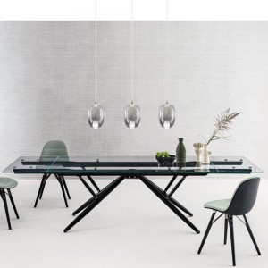 Mesa Bridge Extensible 160 de Bontempi. Mesas fijas o extensibles modernas de diseño italiano.