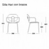 Sillón Hari tapizado de Ondarreta. Sillas de diseño. Silla con brazos de interior.