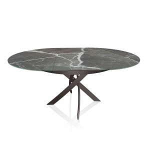 Mesa Barone redonda extensible de Bontempi. Muebles modernos italianos.
