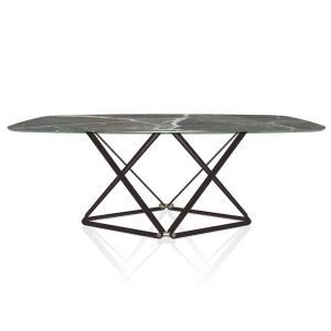Mesa Delta de cantos redondeados de Bontempi. Mesas fijas de diseño italiano.