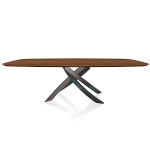 Mesa Artistico Redondeada de Bontempi. Mesas fijas modernos italianos.