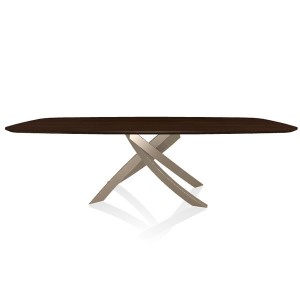 Mesa Artistico Redondeada de Bontempi. Mesas fijas modernos italianos.