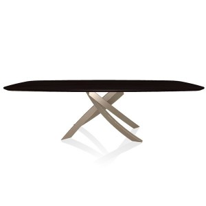 Mesa Artistico Redondeada de Bontempi. Mesas fijas modernos italianos.