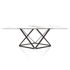 Mesa Delta Rectangular Mármol de Bontempi.  Mesas fijas modernas de diseño italiano.