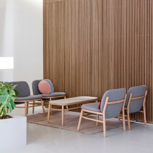 Sillón Lana madera - Respaldo bajo