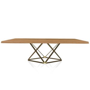 Mesa Delta Rectangular madera/cristal de Bontempi. Mesas fijas modernas de diseño italiano.