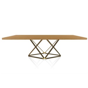 Mesa Delta Rectangular madera/cristal de Bontempi. Mesas fijas modernas de diseño italiano.