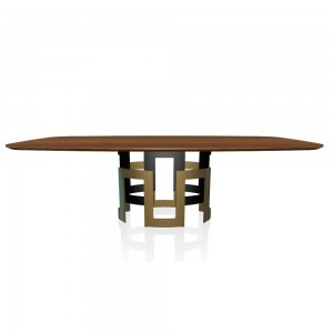 Mesa Imperial Cantos Redondeados de Bontempi. Muebles modernos italianos de madera.
