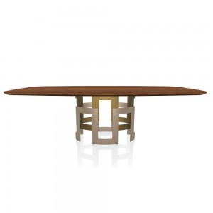 Mesa Imperial Cantos Redondeados de Bontempi. Muebles modernos italianos de madera.