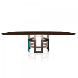 Mesa Imperial Cantos Redondeados de Bontempi. Muebles modernos italianos de madera.