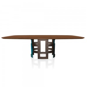 Mesa Imperial Cantos Redondeados de Bontempi. Muebles modernos italianos de madera.