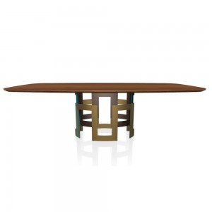 Mesa Imperial Cantos Redondeados de Bontempi. Muebles modernos italianos de madera.