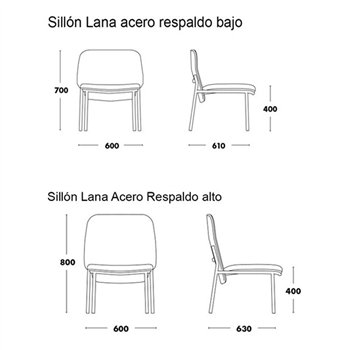 Sillón Lana acero de Ondarreta. Sillones de diseño.