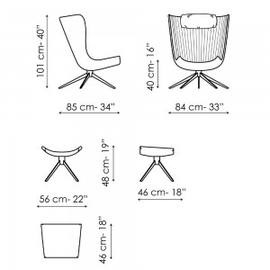 Sillón Colibrì tapizado de Bonaldo. Mobiliario de muebles de diseño italiano.