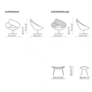 Sillón Lock Giratorio de Bonaldo. Sillón moderno tapizado para interiores.