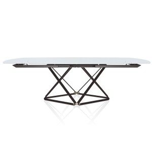 Mesa Delta Extensible Redondeada de Bontempi. Mesas extensibles de diseño italiano.