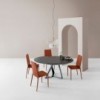 Mesa Millennium redonda extensible de Bontempi. Muebles modernos italianos.