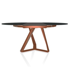 Mesa Millennium redonda extensible de Bontempi. Muebles modernos italianos.
