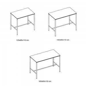 Mesa Moon Rectangular Alta de Bontempi. Catálogo de mesas de diseño italiano.