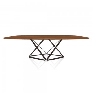 Mesa Delta de cantos redondeados de Bontempi. Mesas fijas de diseño italiano.