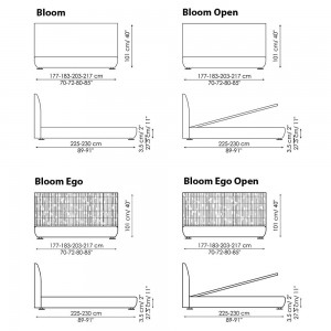 Cama Bloom de Bonaldo. Mobiliario de diseños ideales para dormitorios